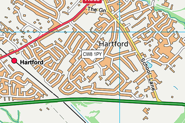 CW8 1PY map - OS VectorMap District (Ordnance Survey)