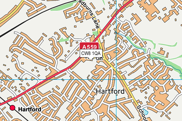 CW8 1QA map - OS VectorMap District (Ordnance Survey)