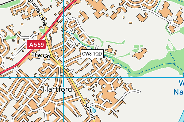 CW8 1QD map - OS VectorMap District (Ordnance Survey)