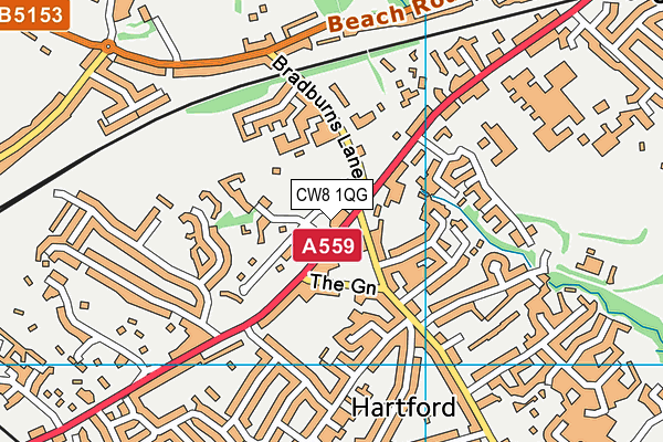 CW8 1QG map - OS VectorMap District (Ordnance Survey)