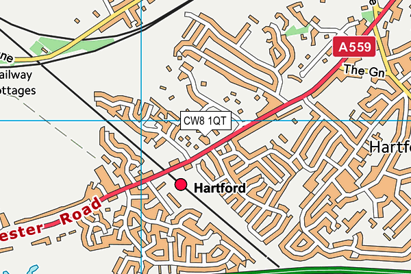 CW8 1QT map - OS VectorMap District (Ordnance Survey)