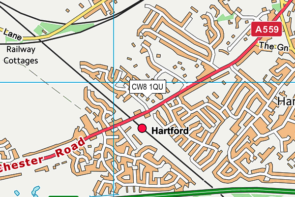 CW8 1QU map - OS VectorMap District (Ordnance Survey)