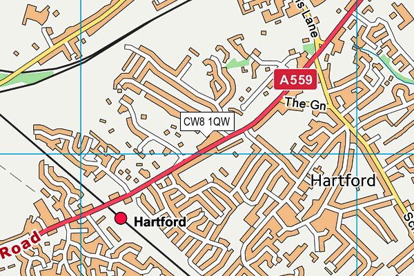 CW8 1QW map - OS VectorMap District (Ordnance Survey)