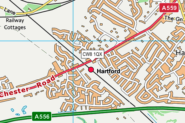 CW8 1QX map - OS VectorMap District (Ordnance Survey)