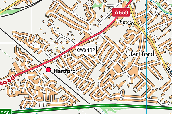 CW8 1RP map - OS VectorMap District (Ordnance Survey)