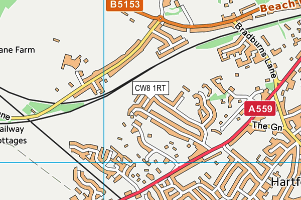 CW8 1RT map - OS VectorMap District (Ordnance Survey)