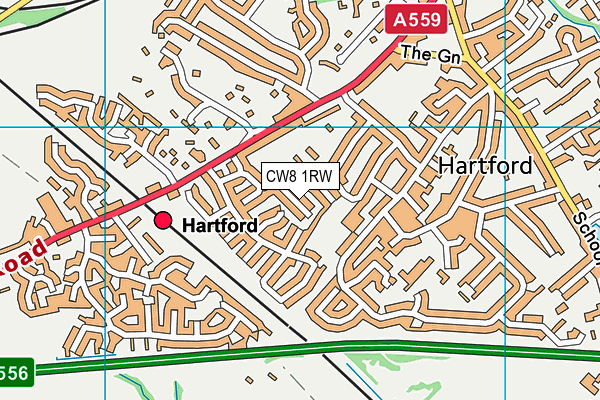 CW8 1RW map - OS VectorMap District (Ordnance Survey)