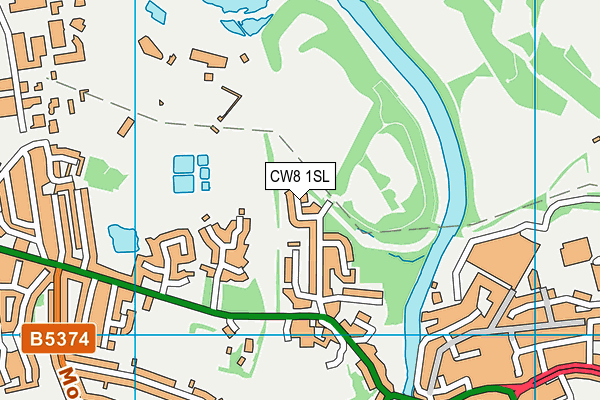 CW8 1SL map - OS VectorMap District (Ordnance Survey)
