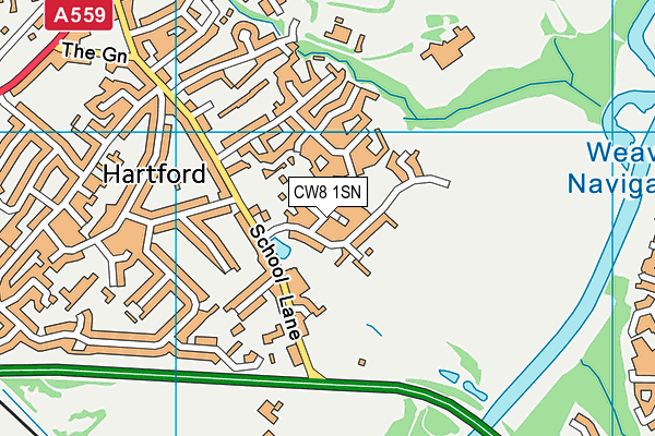 CW8 1SN map - OS VectorMap District (Ordnance Survey)