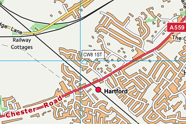 CW8 1ST map - OS VectorMap District (Ordnance Survey)