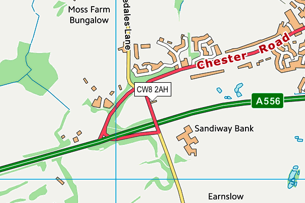 CW8 2AH map - OS VectorMap District (Ordnance Survey)