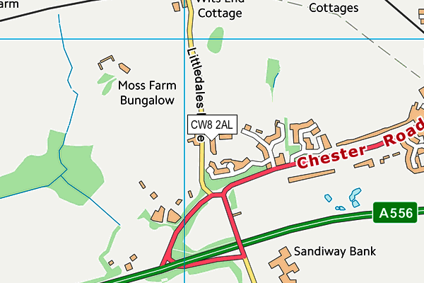 CW8 2AL map - OS VectorMap District (Ordnance Survey)