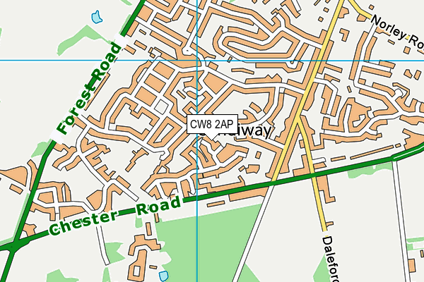 CW8 2AP map - OS VectorMap District (Ordnance Survey)