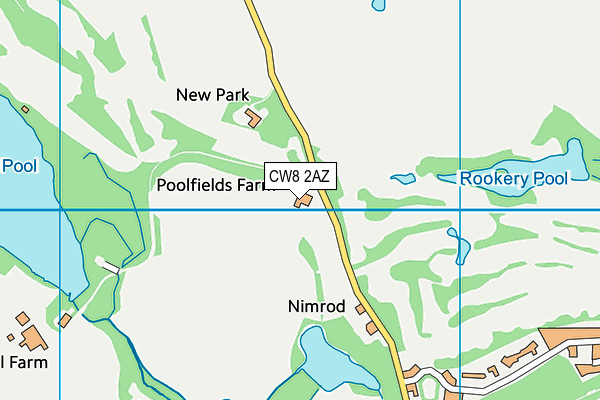 CW8 2AZ map - OS VectorMap District (Ordnance Survey)