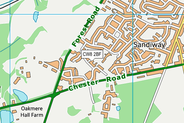 CW8 2BF map - OS VectorMap District (Ordnance Survey)