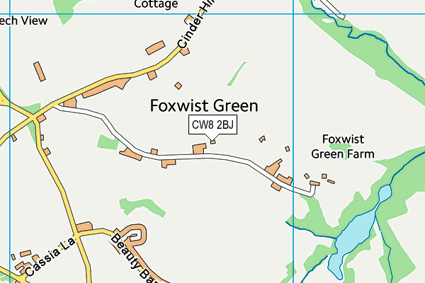 CW8 2BJ map - OS VectorMap District (Ordnance Survey)