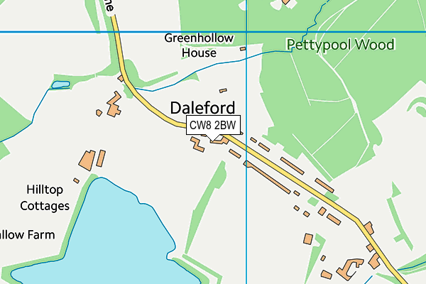 CW8 2BW map - OS VectorMap District (Ordnance Survey)