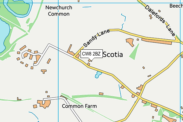 CW8 2BZ map - OS VectorMap District (Ordnance Survey)