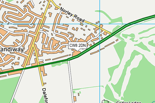 CW8 2DN map - OS VectorMap District (Ordnance Survey)