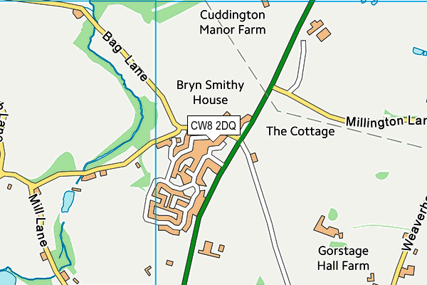 CW8 2DQ map - OS VectorMap District (Ordnance Survey)