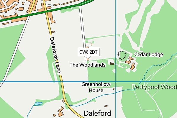 CW8 2DT map - OS VectorMap District (Ordnance Survey)