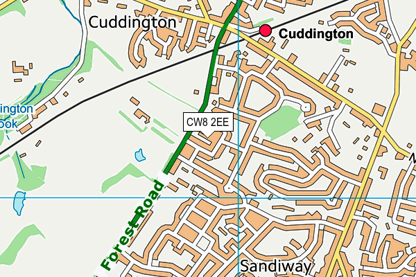 CW8 2EE map - OS VectorMap District (Ordnance Survey)