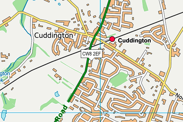 CW8 2EF map - OS VectorMap District (Ordnance Survey)