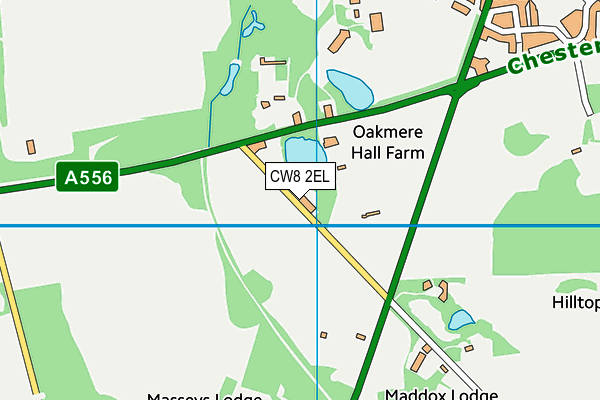 Oakmere Cricket Club map (CW8 2EL) - OS VectorMap District (Ordnance Survey)