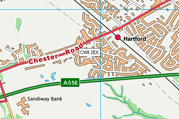 CW8 2EX map - OS VectorMap District (Ordnance Survey)