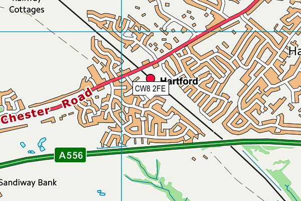 CW8 2FE map - OS VectorMap District (Ordnance Survey)