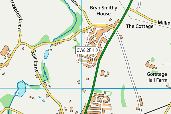 CW8 2FH map - OS VectorMap District (Ordnance Survey)