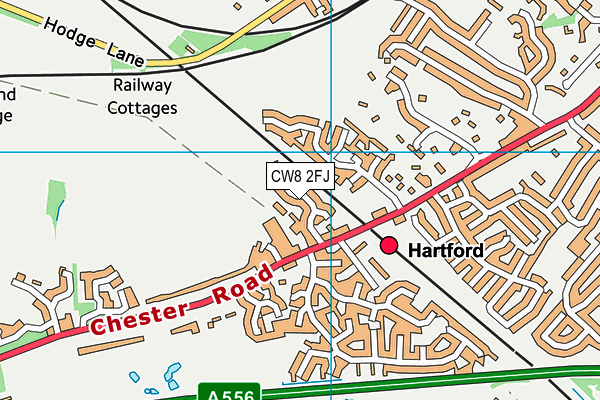 CW8 2FJ map - OS VectorMap District (Ordnance Survey)