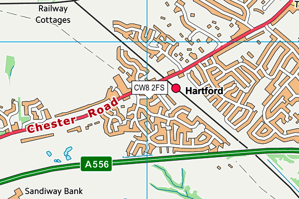 CW8 2FS map - OS VectorMap District (Ordnance Survey)