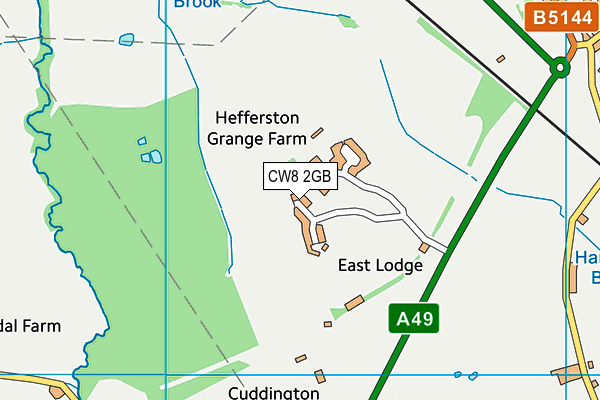 CW8 2GB map - OS VectorMap District (Ordnance Survey)