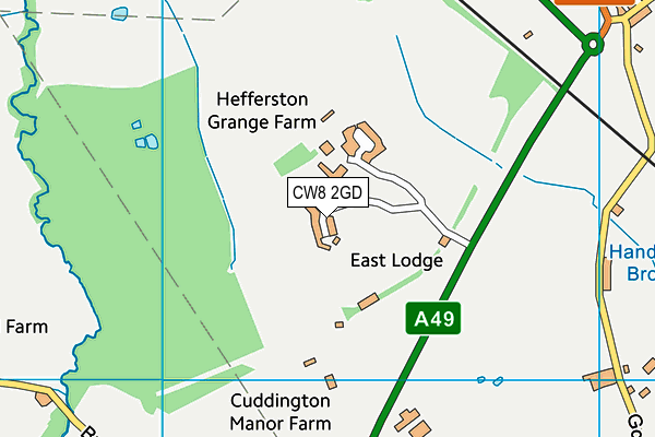 CW8 2GD map - OS VectorMap District (Ordnance Survey)