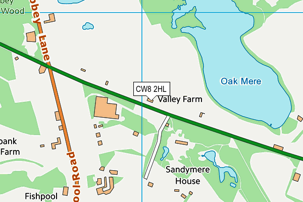 CW8 2HL map - OS VectorMap District (Ordnance Survey)