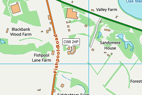 CW8 2HP map - OS VectorMap District (Ordnance Survey)