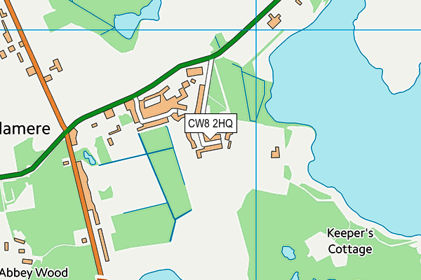 CW8 2HQ map - OS VectorMap District (Ordnance Survey)