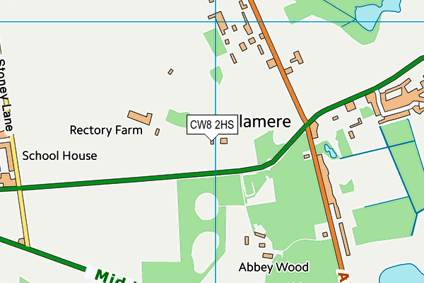 CW8 2HS map - OS VectorMap District (Ordnance Survey)