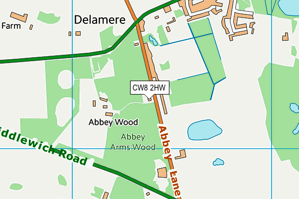 CW8 2HW map - OS VectorMap District (Ordnance Survey)