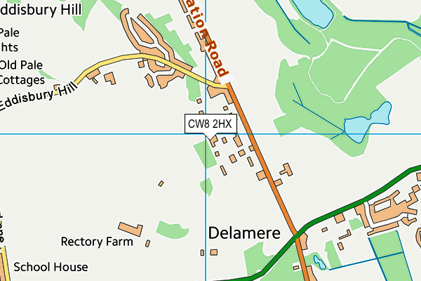 CW8 2HX map - OS VectorMap District (Ordnance Survey)