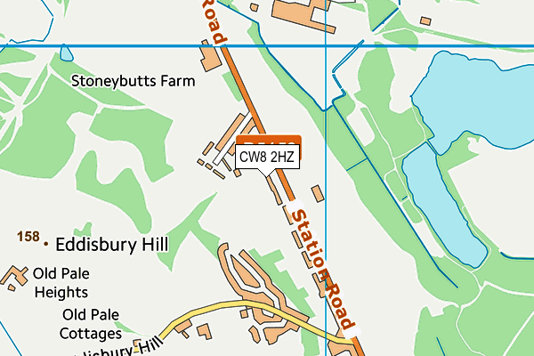 CW8 2HZ map - OS VectorMap District (Ordnance Survey)