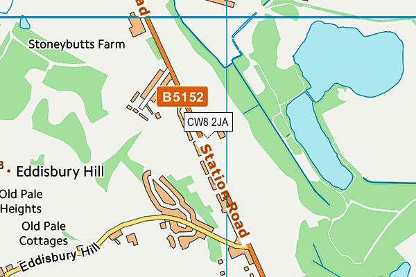 CW8 2JA map - OS VectorMap District (Ordnance Survey)