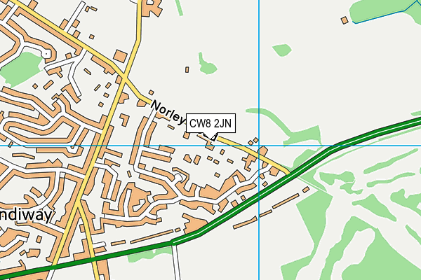 CW8 2JN map - OS VectorMap District (Ordnance Survey)