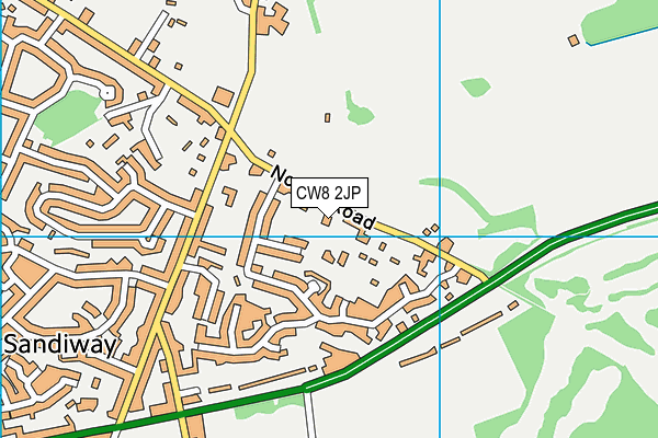 CW8 2JP map - OS VectorMap District (Ordnance Survey)