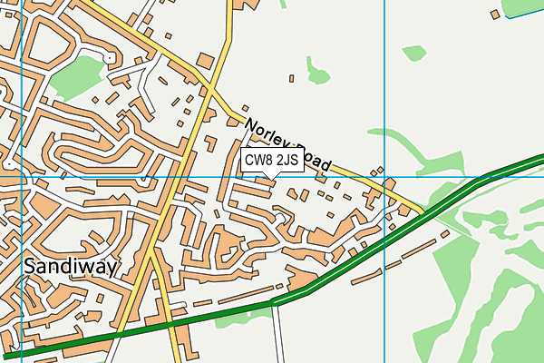 CW8 2JS map - OS VectorMap District (Ordnance Survey)