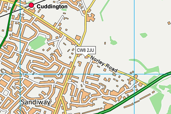 CW8 2JU map - OS VectorMap District (Ordnance Survey)