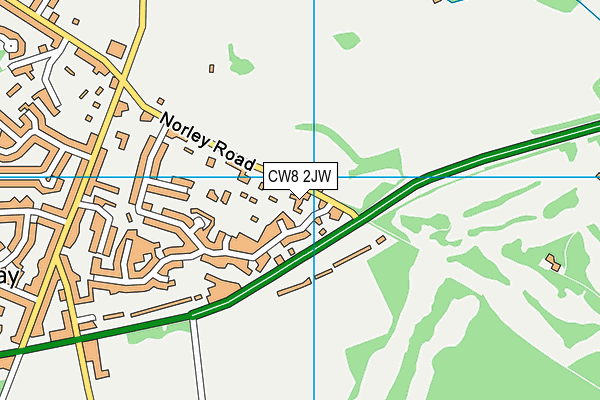 CW8 2JW map - OS VectorMap District (Ordnance Survey)