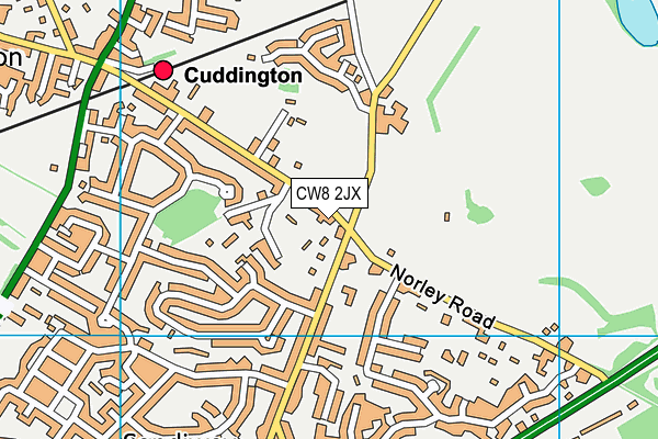 CW8 2JX map - OS VectorMap District (Ordnance Survey)