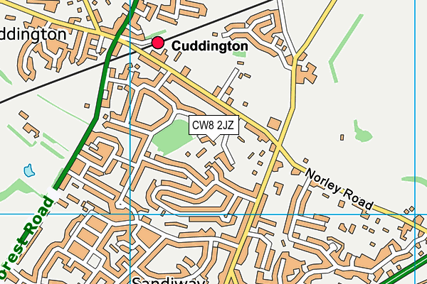 CW8 2JZ map - OS VectorMap District (Ordnance Survey)